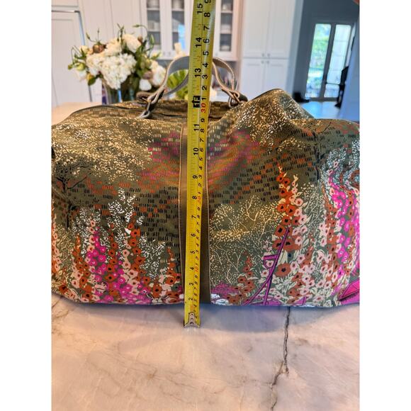 Parcel London Large Canvas Travel Bag Colorful Gardencore Print Adjustable Strap - Picture 8 of 9